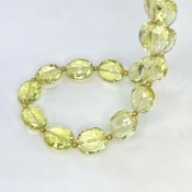 Lemon Quartz 12mm Faceted Oval Shape AAA+ Grade Gemstone Beads Strand - Total 1 Strand of 11 Inch.