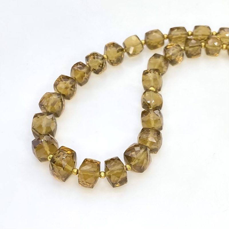 Whisky Quartz 6-10mm Faceted Cube Shape AA+ Grade Gemstone Beads Strand - Total 1 Strand of 10 Inch.
