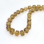 Whisky Quartz 6-10mm Faceted Cube Shape AA+ Grade Gemstone Beads Strand - Total 1 Strand of 10 Inch.