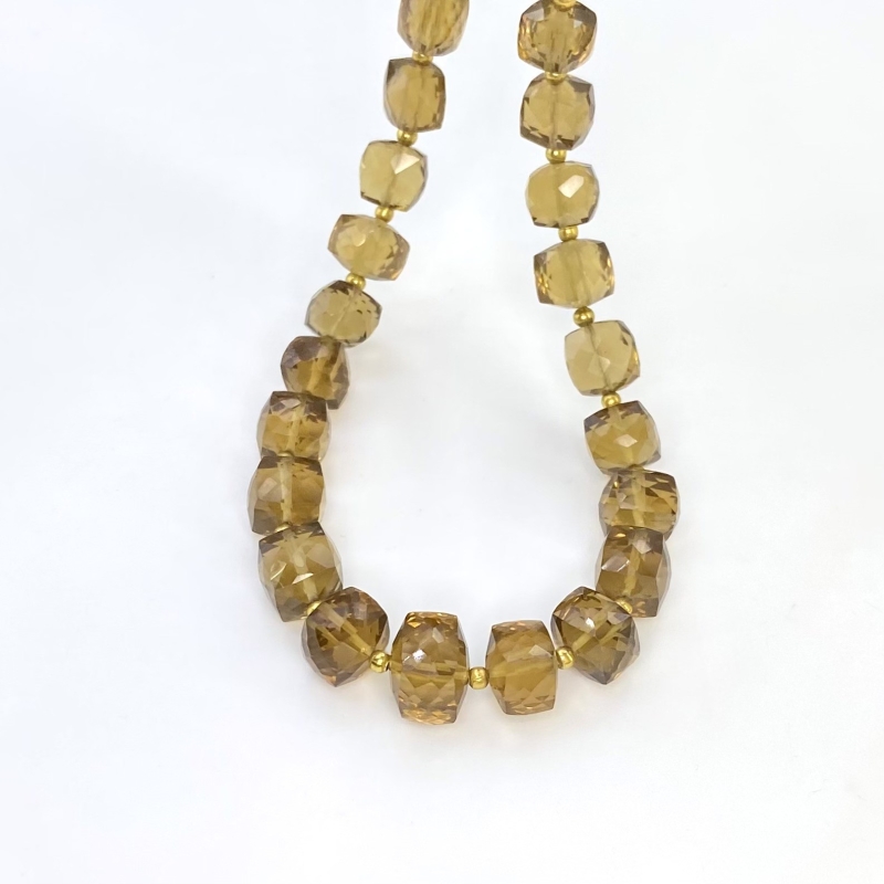 Whisky Quartz 6-10mm Faceted Cube Shape AA+ Grade Gemstone Beads Strand - Total 1 Strand of 10 Inch.