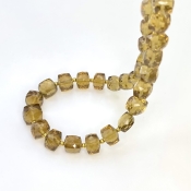 Whisky Quartz 6-10mm Faceted Cube Shape AA+ Grade Gemstone Beads Strand - Total 1 Strand of 10 Inch.