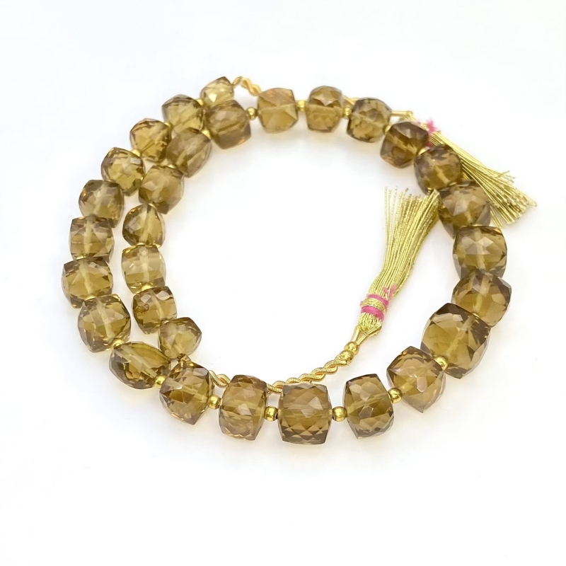 Whisky Quartz 6-10mm Faceted Cube Shape AA+ Grade Gemstone Beads Strand - Total 1 Strand of 10 Inch.