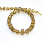 Whisky Quartz 6-10mm Faceted Cube Shape AA+ Grade Gemstone Beads Strand - Total 1 Strand of 10 Inch.