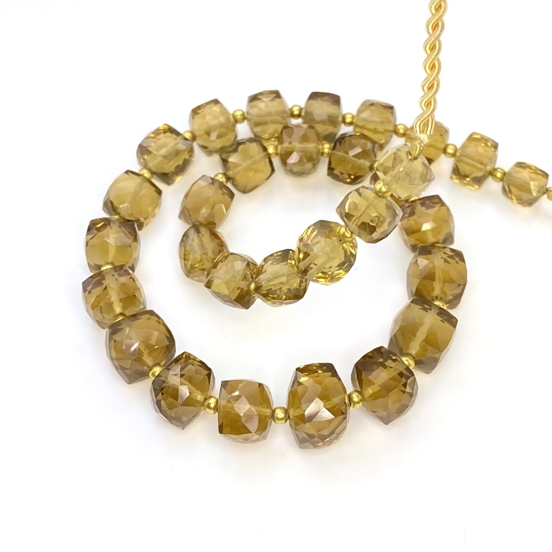 Whisky Quartz 6-10mm Faceted Cube Shape AA+ Grade Gemstone Beads Strand - Total 1 Strand of 10 Inch.