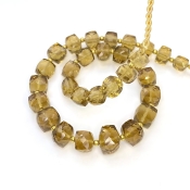 Whisky Quartz 6-10mm Faceted Cube Shape AA+ Grade Gemstone Beads Strand - Total 1 Strand of 10 Inch.