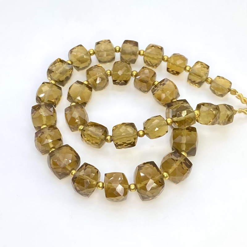 Whisky Quartz 6-10mm Faceted Cube Shape AA+ Grade Gemstone Beads Strand - Total 1 Strand of 10 Inch.