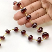 Hessonite Garnet 9-14.5mm Smooth Rondelle Shape AA+ Grade Gemstone Beads Layout - Total 1 Strand of 12 Inch.