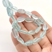 Aquamarine 9-14mm Smooth Nugget Shape AA Grade Gemstone Beads Strand - Total 1 Strand of 14 Inch.