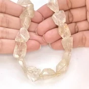 Golden Rutile 11-16.5mm Step Cut Nugget Shape A+ Grade Gemstone Beads Strand - Total 1 Strand of 15 Inch.