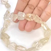 Golden Rutile 11-16.5mm Step Cut Nugget Shape A+ Grade Gemstone Beads Strand - Total 1 Strand of 15 Inch.