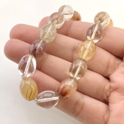 Red Rutile 12.5-13mm Smooth Barrel Shape AA+ Grade Gemstone Beads Strand - Total 1 Strand of 15 Inch.