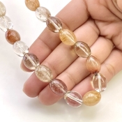 Red Rutile 12.5-13mm Smooth Barrel Shape AA+ Grade Gemstone Beads Strand - Total 1 Strand of 15 Inch.