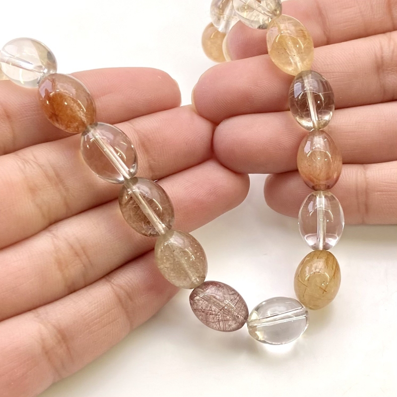 Red Rutile 12.5-13mm Smooth Barrel Shape AA+ Grade Gemstone Beads Strand - Total 1 Strand of 15 Inch.