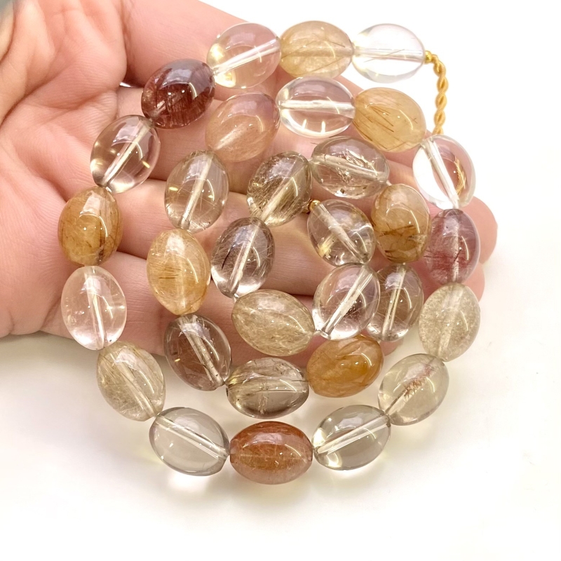 Red Rutile 12.5-13mm Smooth Barrel Shape AA+ Grade Gemstone Beads Strand - Total 1 Strand of 15 Inch.