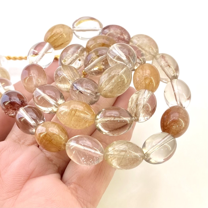 Red Rutile 12.5-13mm Smooth Barrel Shape AA+ Grade Gemstone Beads Strand - Total 1 Strand of 15 Inch.