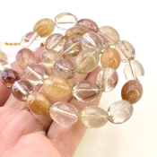 Red Rutile 12.5-13mm Smooth Barrel Shape AA+ Grade Gemstone Beads Strand - Total 1 Strand of 15 Inch.