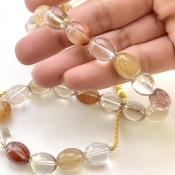 Red Rutile 12.5-13mm Smooth Barrel Shape AA+ Grade Gemstone Beads Strand - Total 1 Strand of 15 Inch.