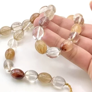 Red Rutile 12.5-13mm Smooth Barrel Shape AA+ Grade Gemstone Beads Strand - Total 1 Strand of 15 Inch.