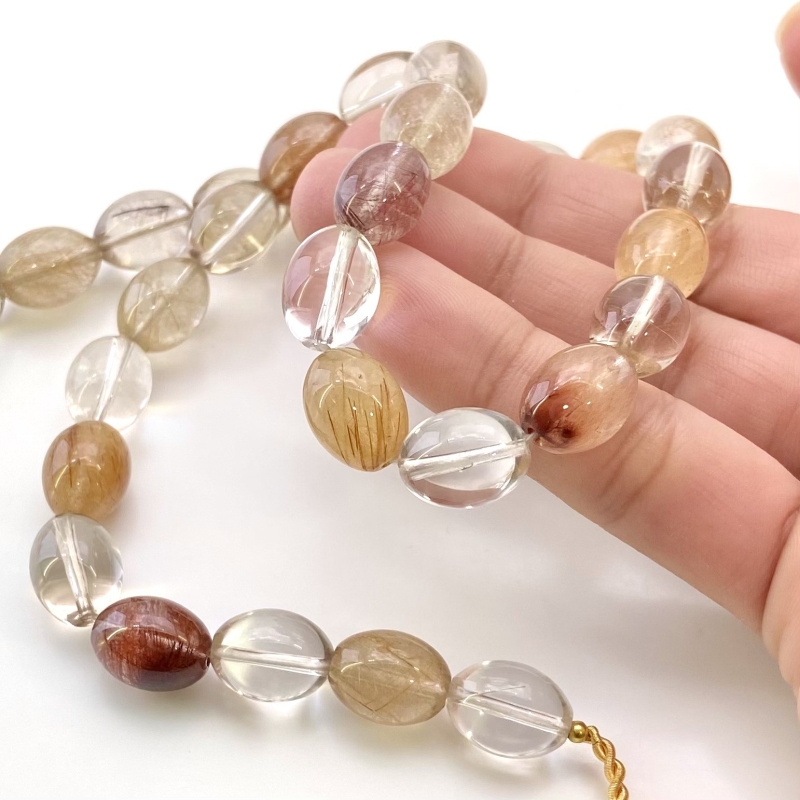 Red Rutile 12.5-13mm Smooth Barrel Shape AA+ Grade Gemstone Beads Strand - Total 1 Strand of 15 Inch.