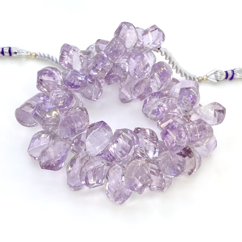 Pink Amethyst 12-16.5mm Briolette Twisted Shape AA+ Grade Gemstone Beads Strand - Total 1 Strand of 8 Inch.