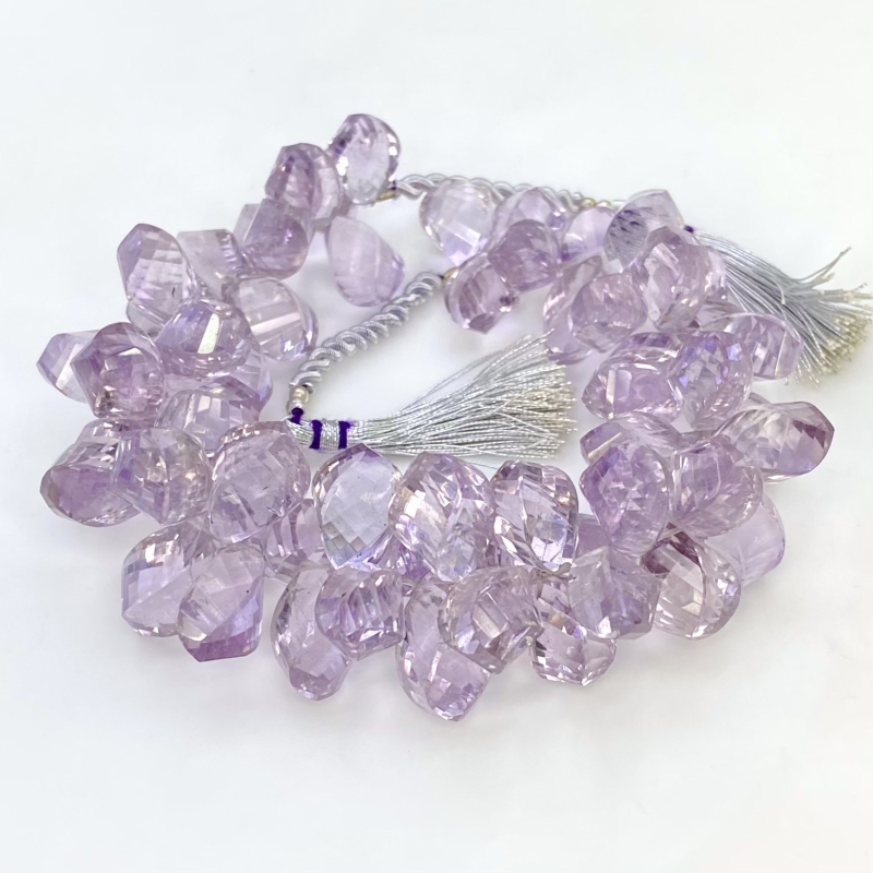 Pink Amethyst 12-16.5mm Briolette Twisted Shape AA+ Grade Gemstone Beads Strand - Total 1 Strand of 8 Inch.