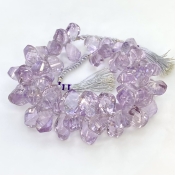 Pink Amethyst 12-16.5mm Briolette Twisted Shape AA+ Grade Gemstone Beads Strand - Total 1 Strand of 8 Inch.