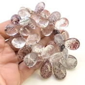 Strawberry Quartz 15-24mm Smooth Pear Shape AA+ Grade Gemstone Beads Strand - Total 1 Strand of 7 Inch.