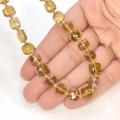 Whisky Quartz 6-10mm Faceted Cube Shape AA+ Grade Gemstone Beads Strand - Total 1 Strand of 10 Inch.