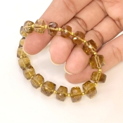 Whisky Quartz 6-10mm Faceted Cube Shape AA+ Grade Gemstone Beads Strand - Total 1 Strand of 10 Inch.
