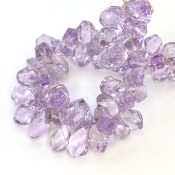 Pink Amethyst 11.5-15.5mm Briolette Twisted Shape AA+ Grade Gemstone Beads Strand - Total 1 Strand of 7 Inch.