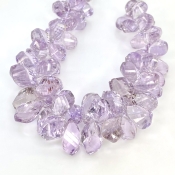 Pink Amethyst 11.5-15.5mm Briolette Twisted Shape AA+ Grade Gemstone Beads Strand - Total 1 Strand of 7 Inch.