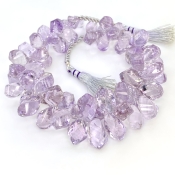 Pink Amethyst 11.5-15.5mm Briolette Twisted Shape AA+ Grade Gemstone Beads Strand - Total 1 Strand of 7 Inch.