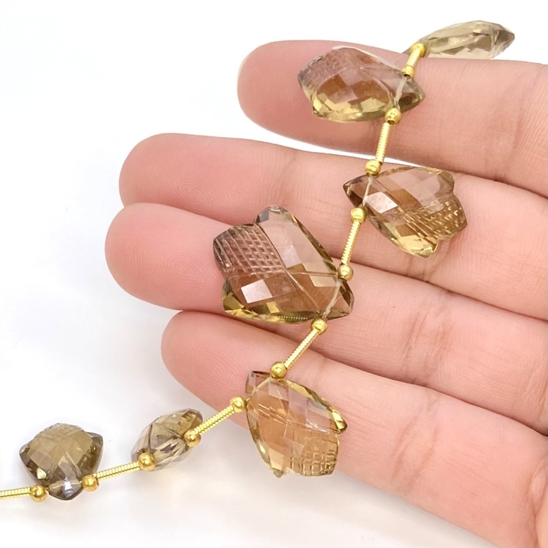 Beer Quartz 10-20mm Carved Fancy Shape AAA Grade Gemstone Beads Layout - Total 1 Strand of 8 Inch.