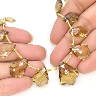 Beer Quartz 10-20mm Carved Fancy Shape AAA Grade Gemstone Beads Layout - Total 1 Strand of 8 Inch.