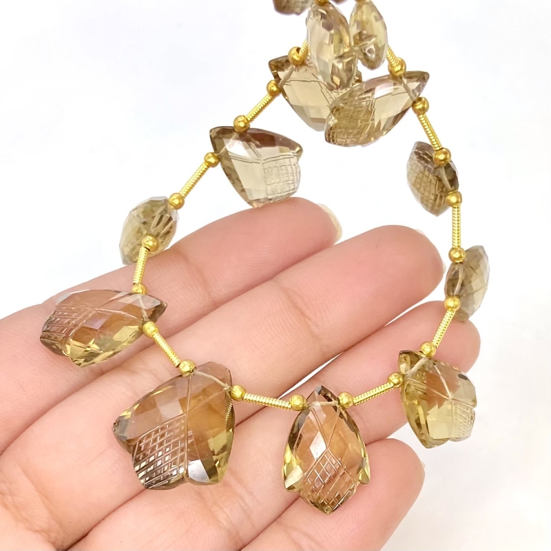 Beer Quartz 10-20mm Carved Fancy Shape AAA Grade Gemstone Beads Layout - Total 1 Strand of 8 Inch.