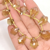 Beer Quartz 10-20mm Carved Fancy Shape AAA Grade Gemstone Beads Layout - Total 1 Strand of 8 Inch.
