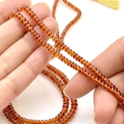 Hessonite Garnet 3.5-5mm Smooth Rondelle Shape AAA Grade Gemstone Beads Strand - Total 1 Strand of 18 Inch.