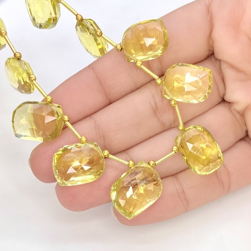 Lemon Quartz 15.5-19mm Briolette Mango Shape AAA+ Grade Gemstone Beads Layout - Total 1 Strand of 8 Inch.