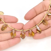 Whisky Quartz 12-17.5mm Step Cut Twisted Shape AAA Grade Gemstone Beads Layout - Total 1 Strand of 8 Inch.