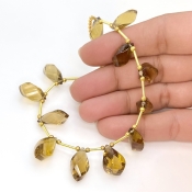 Whisky Quartz 12-17.5mm Step Cut Twisted Shape AAA Grade Gemstone Beads Layout - Total 1 Strand of 8 Inch.