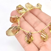 Beer Quartz 16-21mm Briolette Twisted Shape AAA Grade Gemstone Beads Layout - Total 1 Strand of 9 Inch.