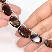 Smoky Quartz 13-20mm Carved Creative Cut Shape AAA Grade Gemstone Beads Layout - Total 1 Strand of 11 Inch.