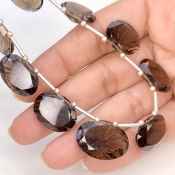 Smoky Quartz 13-20mm Carved Creative Cut Shape AAA Grade Gemstone Beads Layout - Total 1 Strand of 11 Inch.