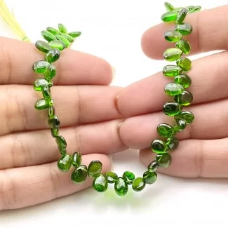 Chrome Diopside 6-7mm Smooth Pear Shape AAA Grade Gemstone Beads Strand - Total 1 Strand of 8 Inch.