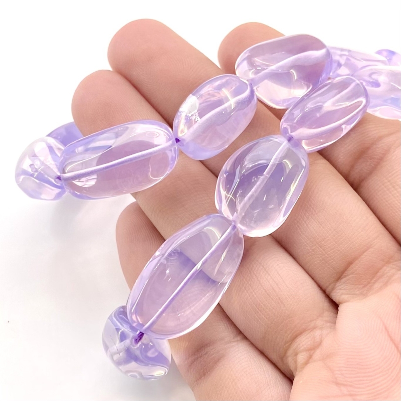 Lavender Quartz 10-22mm Smooth Nugget Shape AAA Grade Gemstone Beads Strand - Total 1 Strand of 17 Inch.