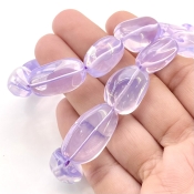 Lavender Quartz 10-22mm Smooth Nugget Shape AAA Grade Gemstone Beads Strand - Total 1 Strand of 17 Inch.