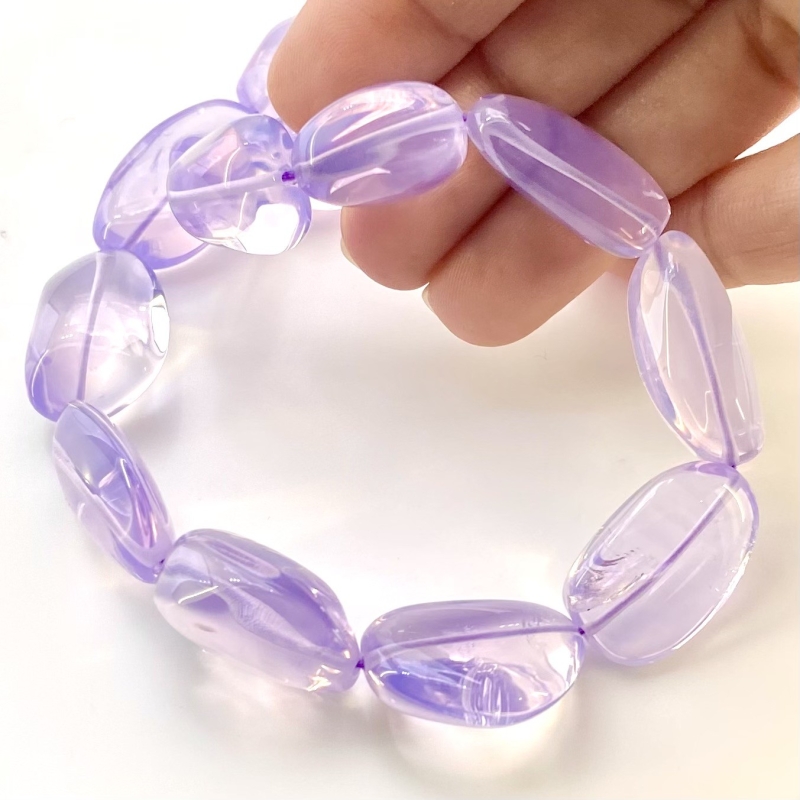 Lavender Quartz 10-22mm Smooth Nugget Shape AAA Grade Gemstone Beads Strand - Total 1 Strand of 17 Inch.