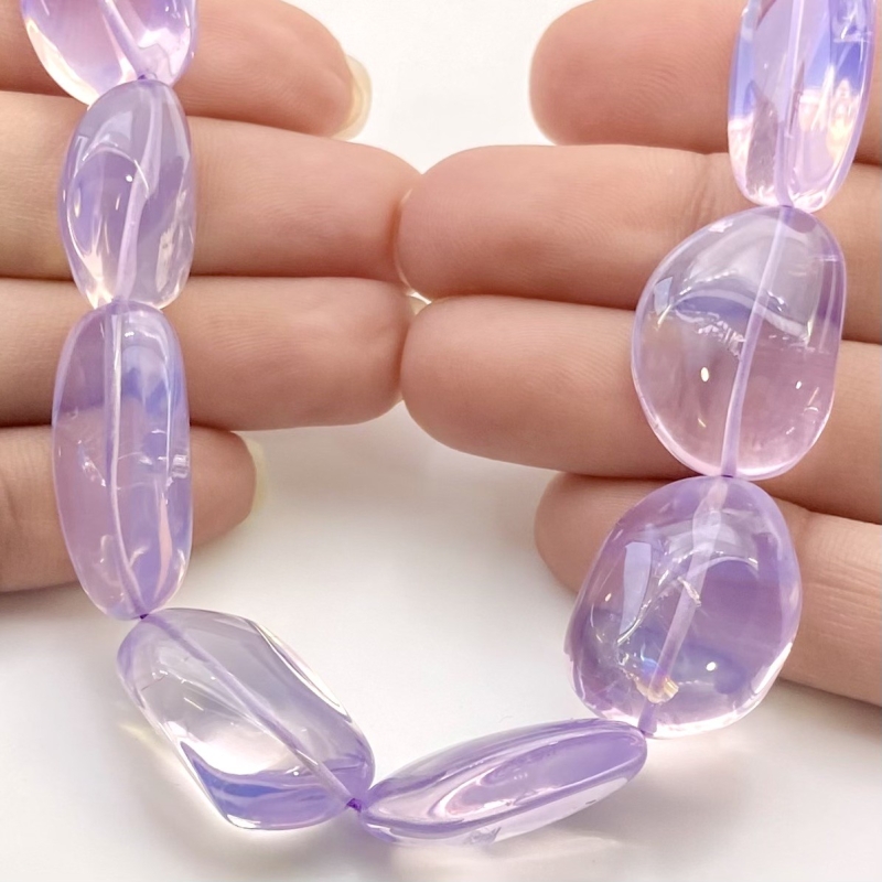 Lavender Quartz 10-22mm Smooth Nugget Shape AAA Grade Gemstone Beads Strand - Total 1 Strand of 17 Inch.