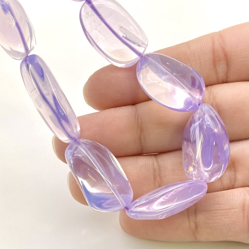 Lavender Quartz 10-22mm Smooth Nugget Shape AAA Grade Gemstone Beads Strand - Total 1 Strand of 17 Inch.