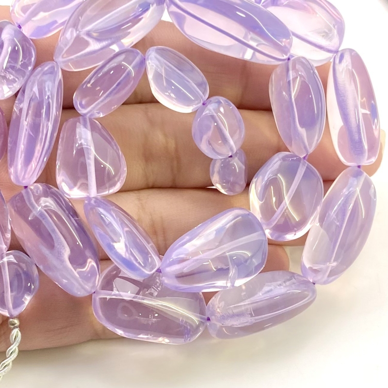 Lavender Quartz 10-22mm Smooth Nugget Shape AAA Grade Gemstone Beads Strand - Total 1 Strand of 17 Inch.